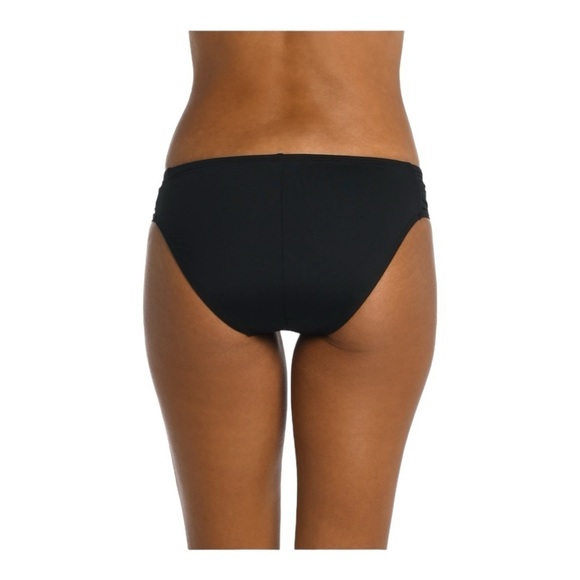 La Blanca Island Goddess Side Shirred Hipster Bottom - Black NWT - Picture 4 of 6
